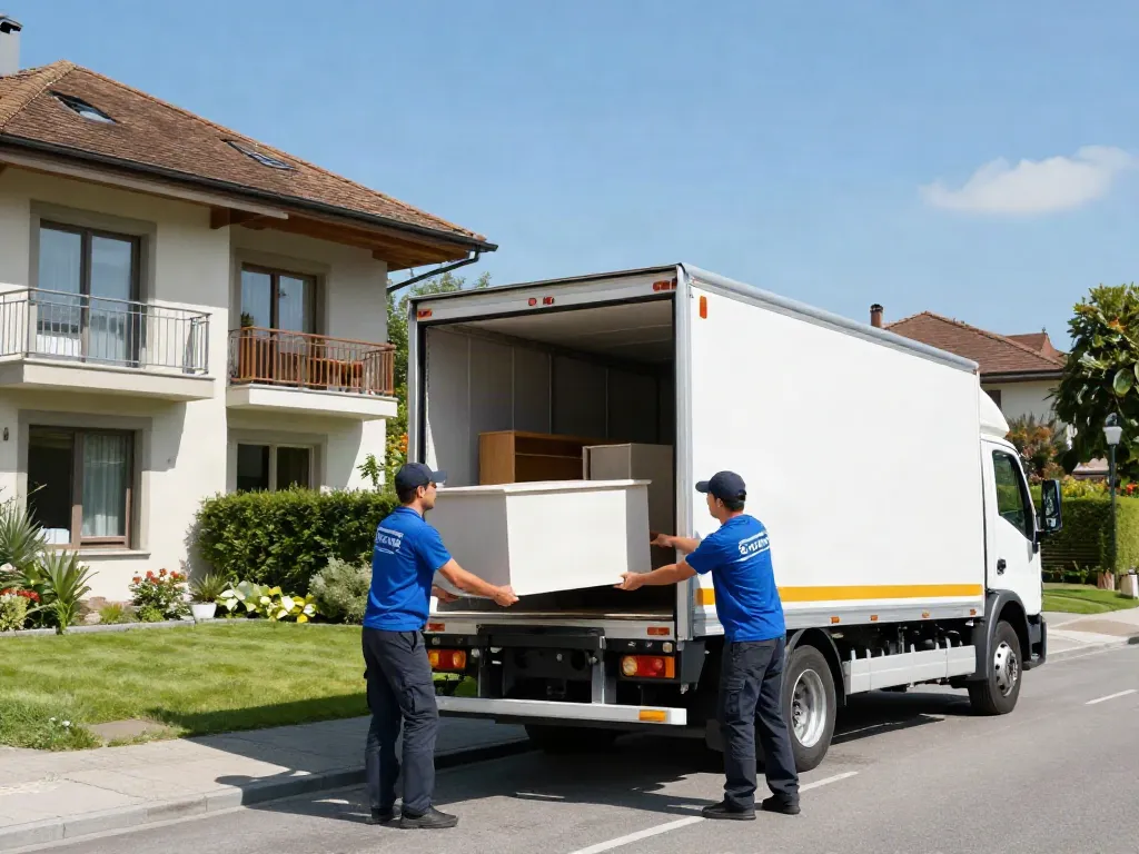 Déménageur Lausanne professionnel transportant des biens dans un camion au service de la communauté.