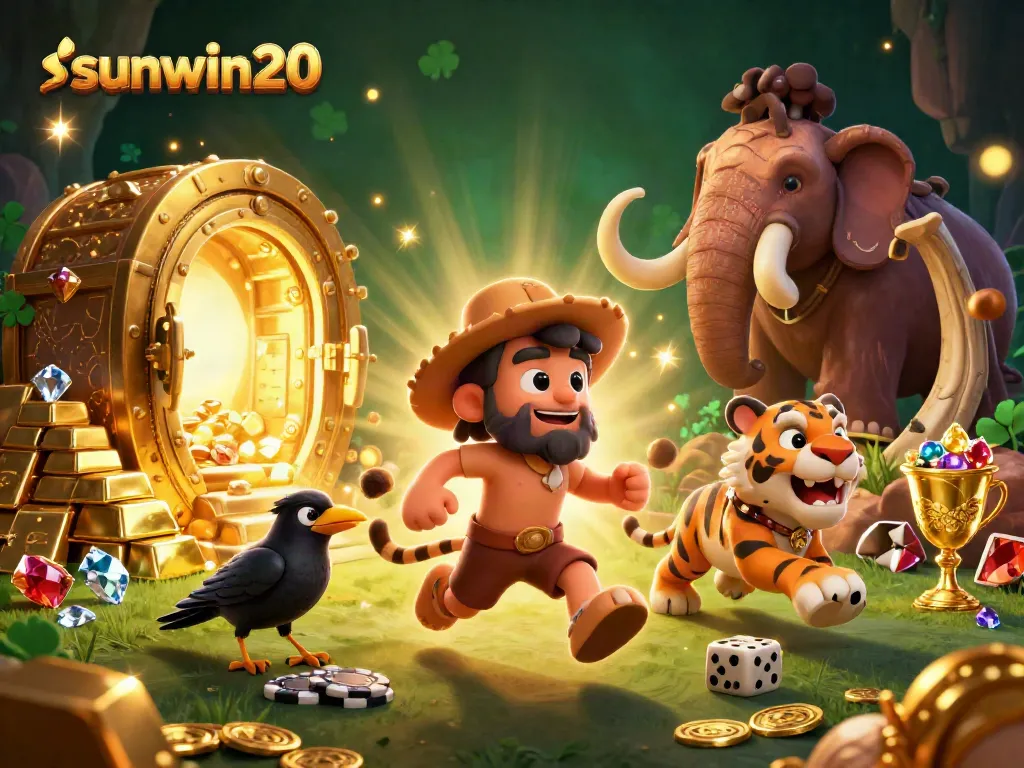 Experience thrilling gameplay at sunwin20's dynamic casino showcasing animated prehistoric characters.