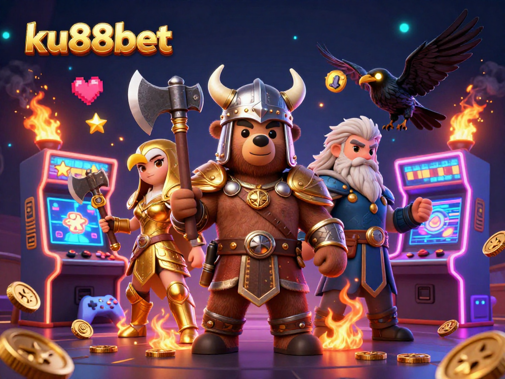 Engage with ku88bet's vibrant casino scene featuring unique characters and interactive gambling elements