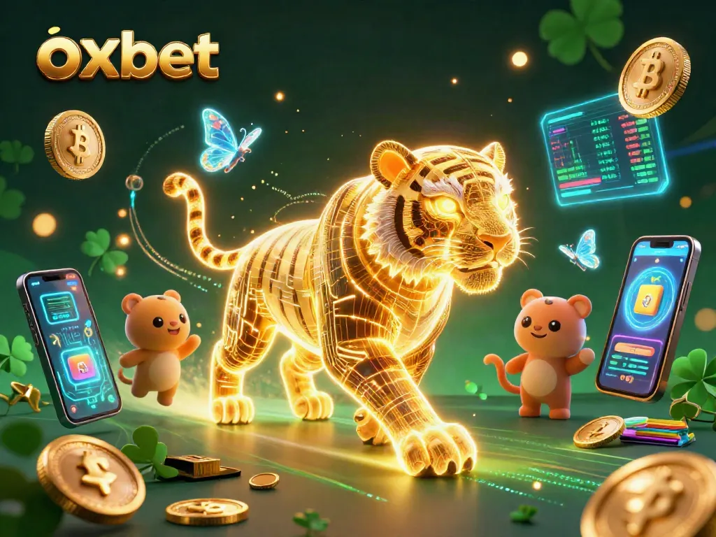Engage with the exhilarating experience of oxbet's vibrant virtual casino, featuring neon characters and dynamic crypto elements.