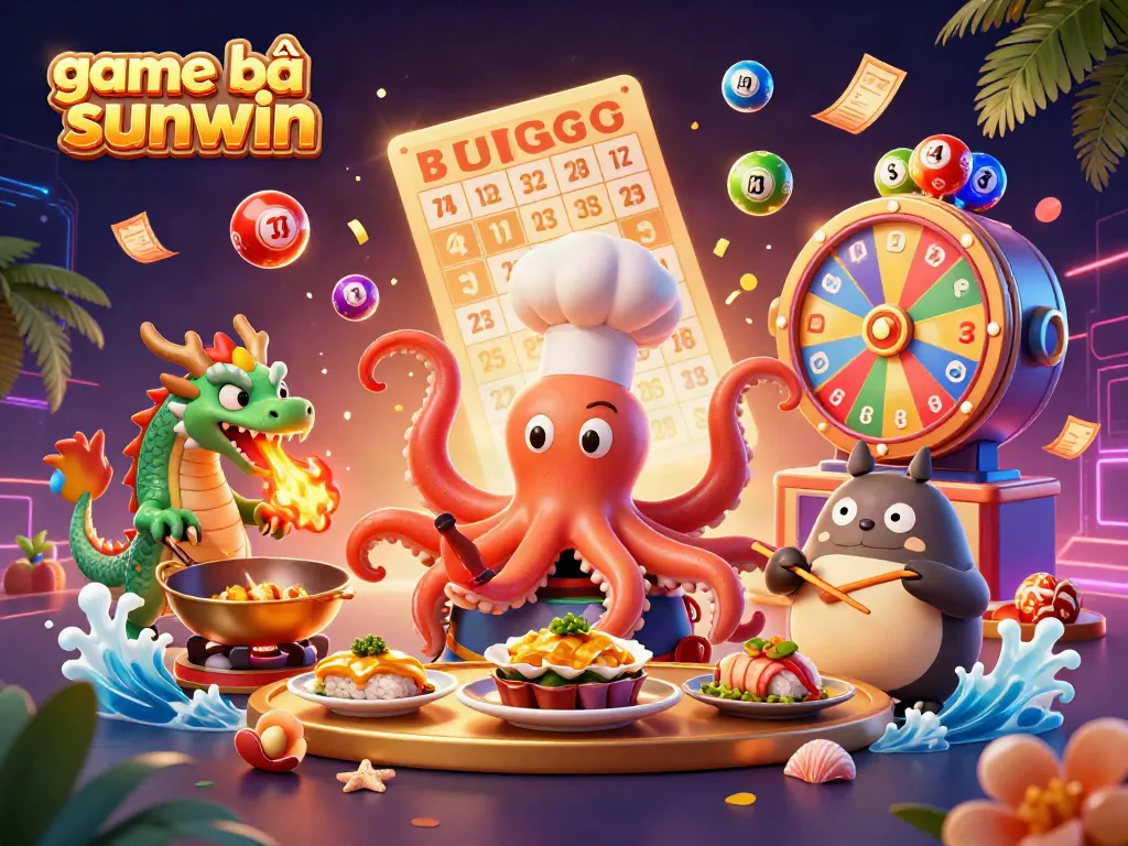 Engaging game bài sunwin scene filled with dynamic characters, colorful elements, and exciting gaming action.