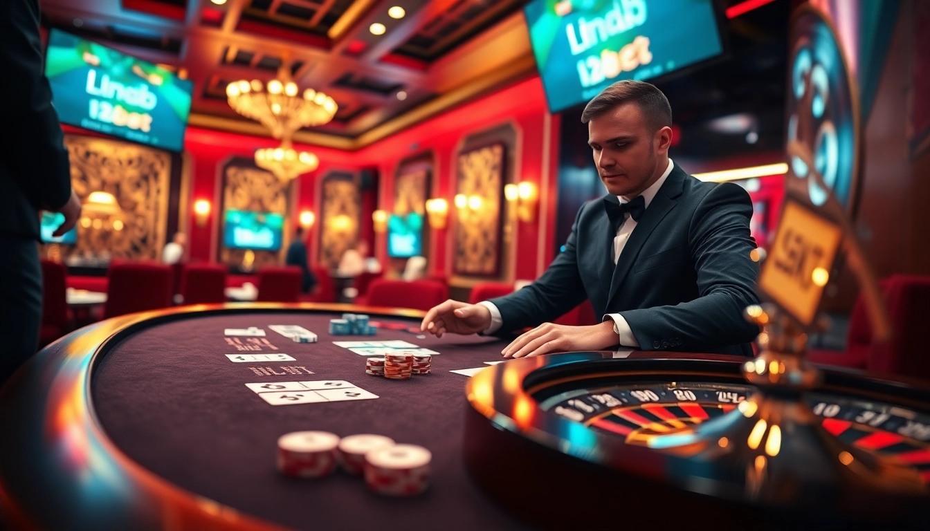 Experience the thrill at the casino with the link 12bet featured prominently on the gaming table.