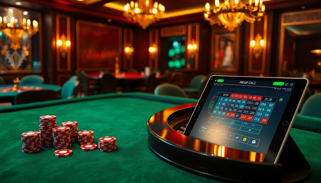 Engage with progressive gaming thrills at rikvip with poker chips on a luxurious casino table.