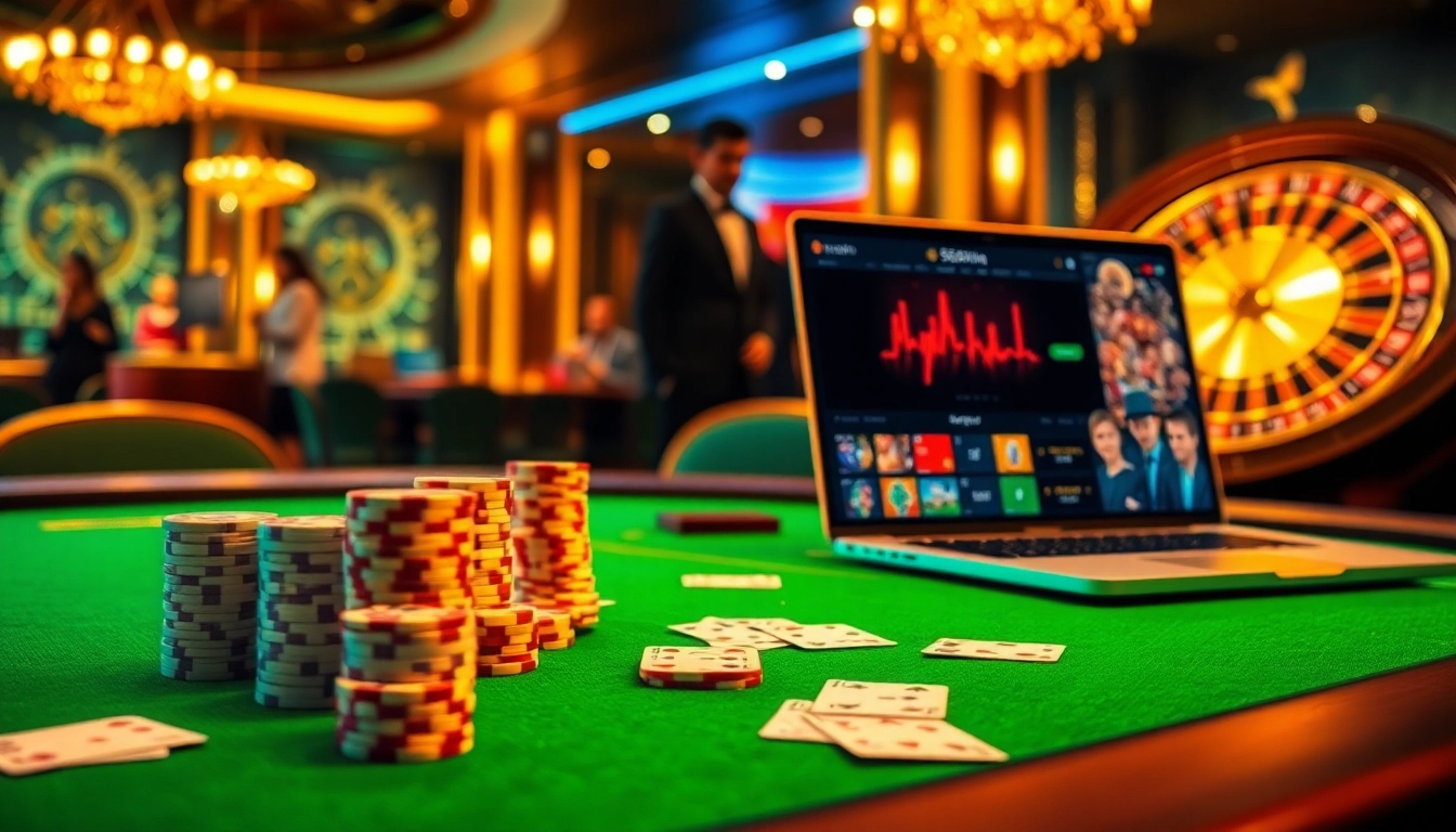 Experience the thrill of gambling at 555win com with vibrant casino games, poker chips, and roulette.