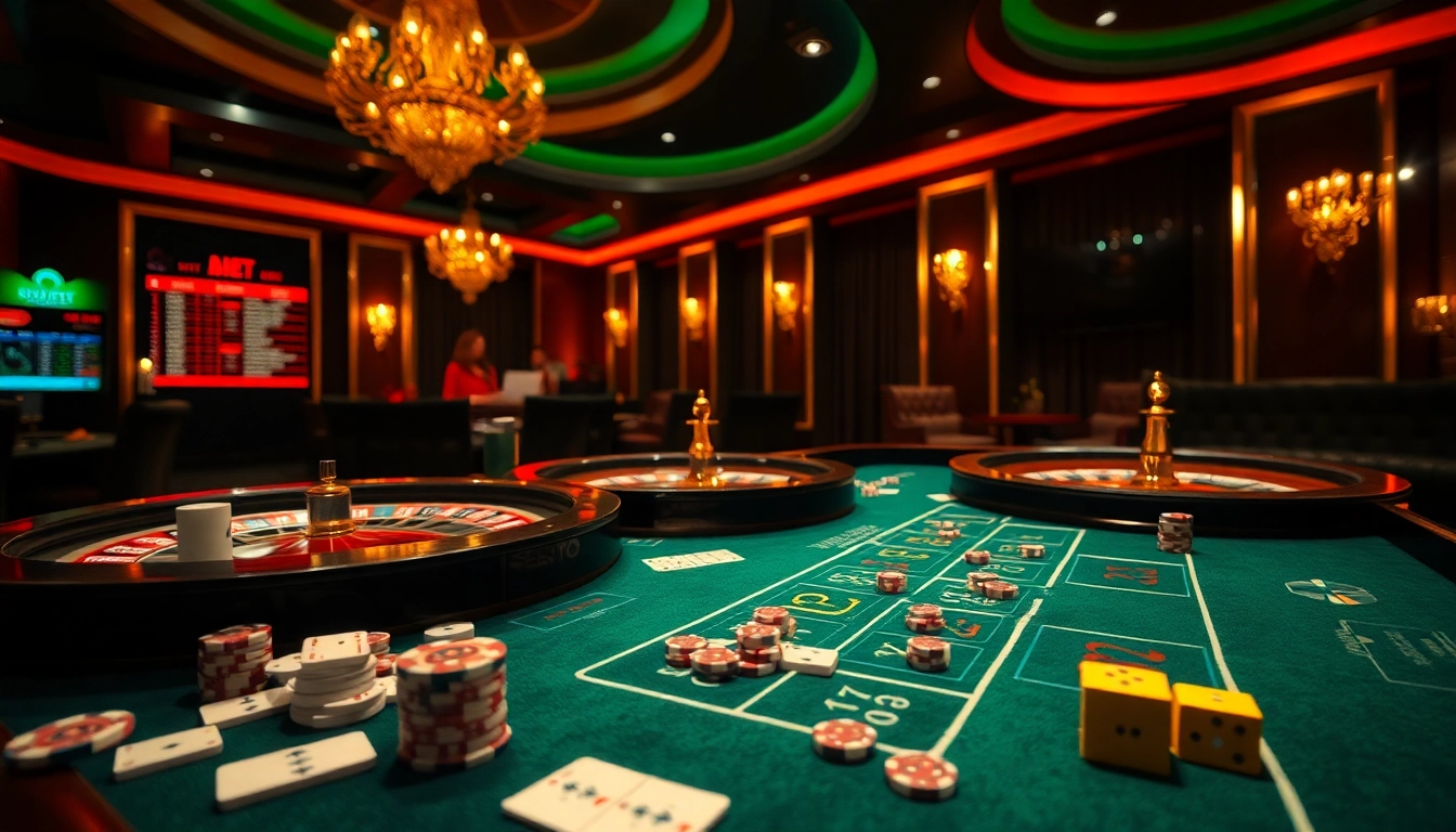 Experience the thrill of S8 gaming at our luxurious casino with vibrant poker tables and betting options.