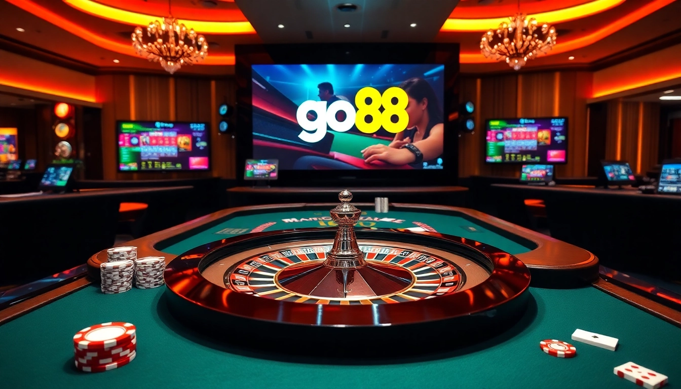 Experience the excitement of gambling at go88 with vibrant casino tables and sleek devices.