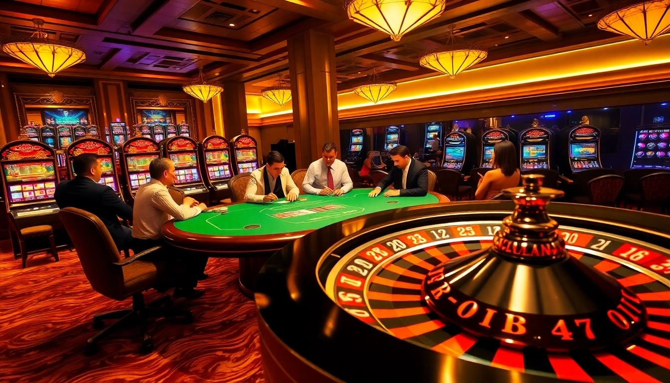 Engage in thrilling gameplay at https://mb668.co/ with poker chips, cards, and vibrant casino lights.