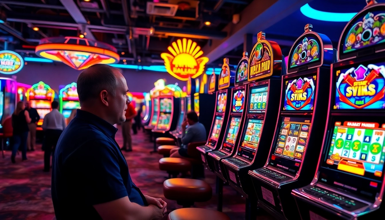 Jouer aux meilleures machines à sous en ligne avec des joueurs enthousiastes dans un casino dynamique.