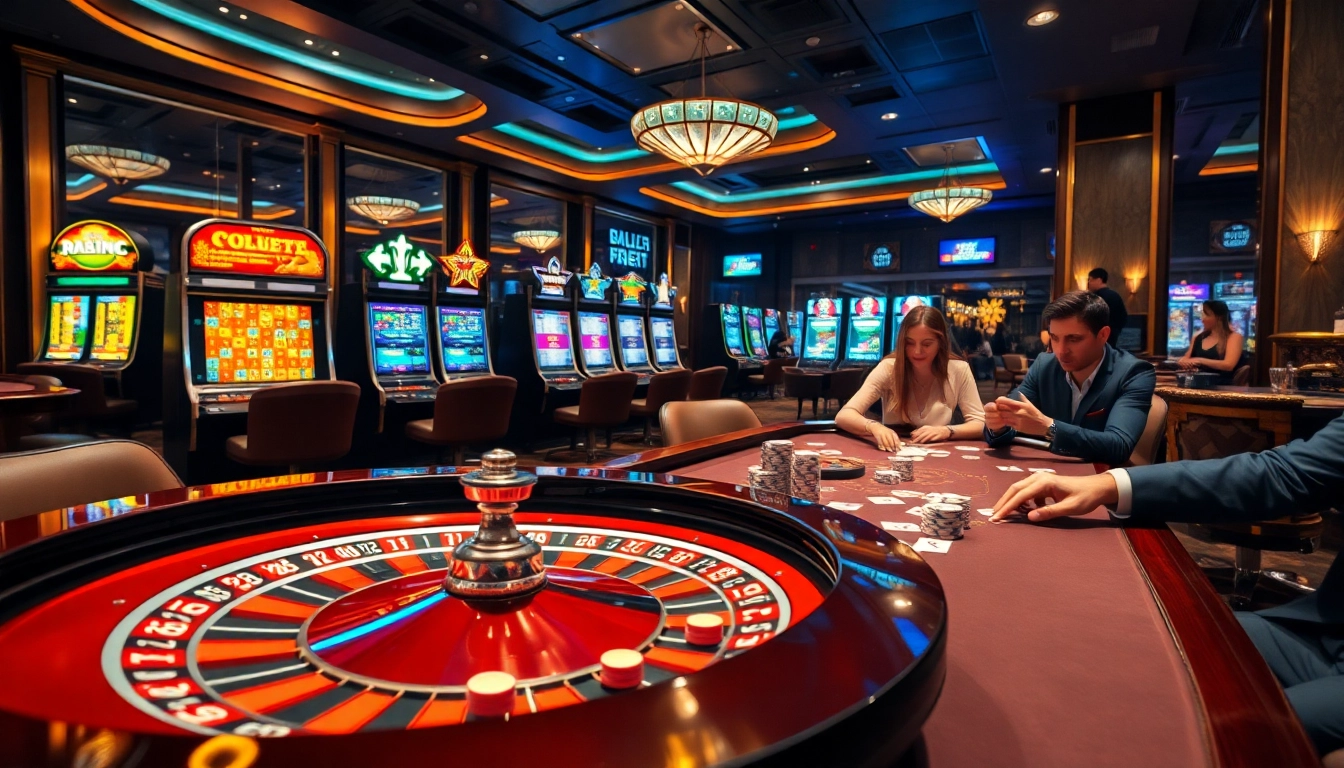 Players enjoying various games at 28Bet casino with roulette, cards, and chips.