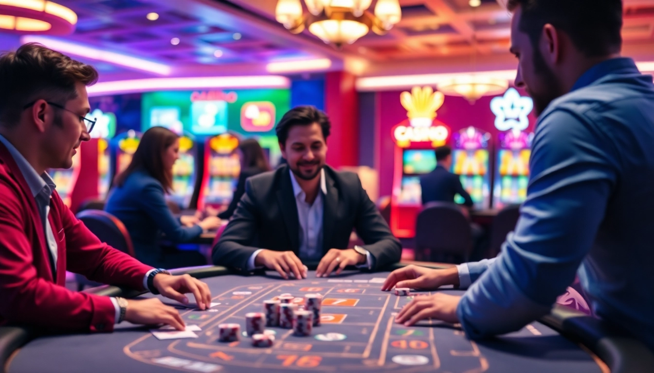Vibrant gaming table scene illustrating the excitement of site casino en ligne gaming.