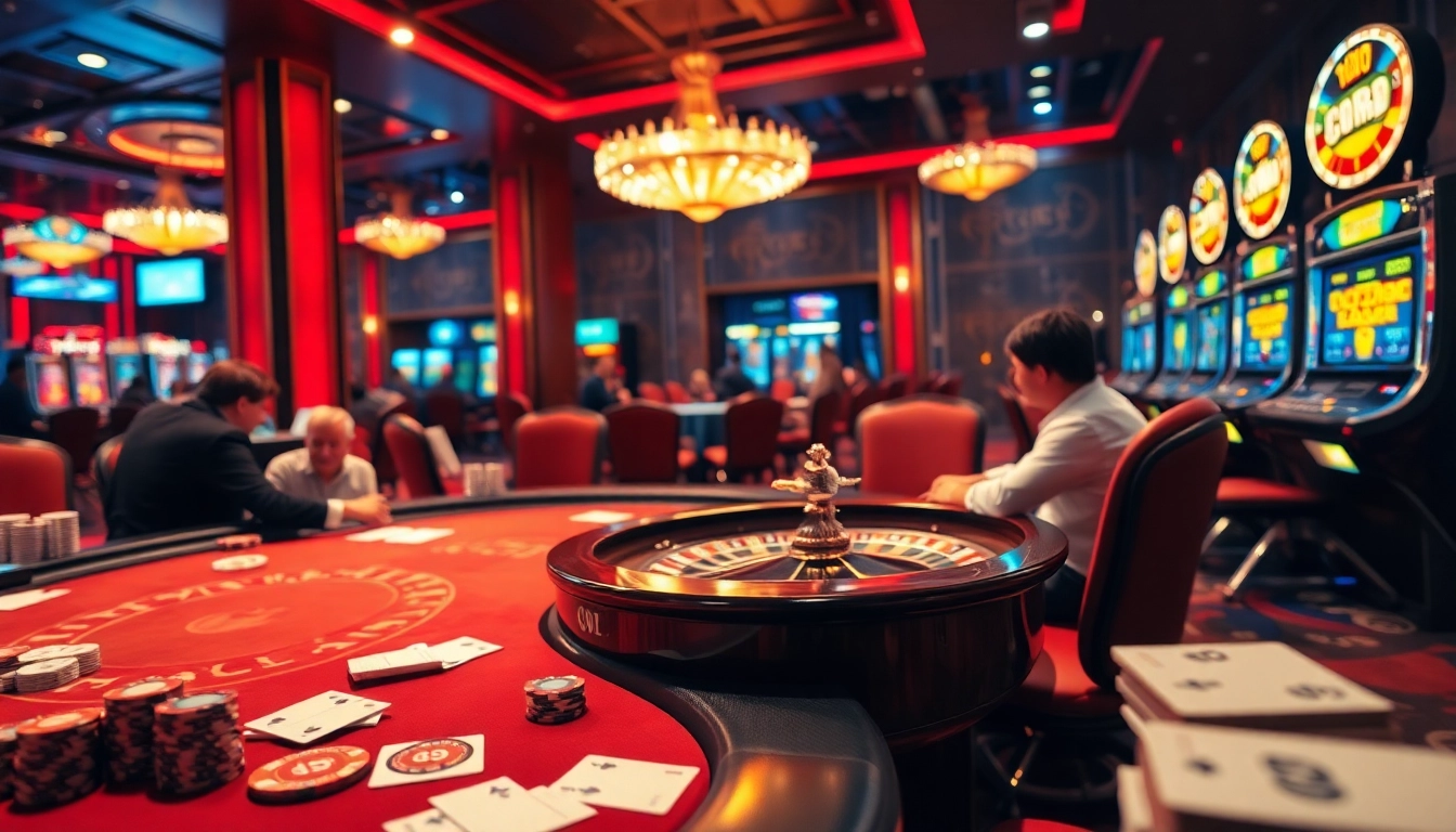 Experience the thrill of winning at 23win with poker chips and a spinning roulette wheel.