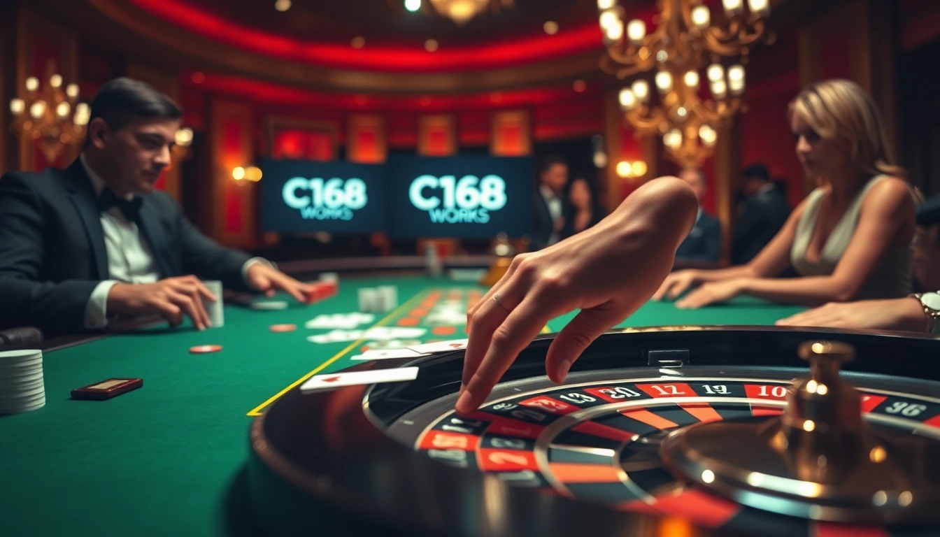 C168 works: Engage in high-stakes poker excitement in a luxurious casino environment.