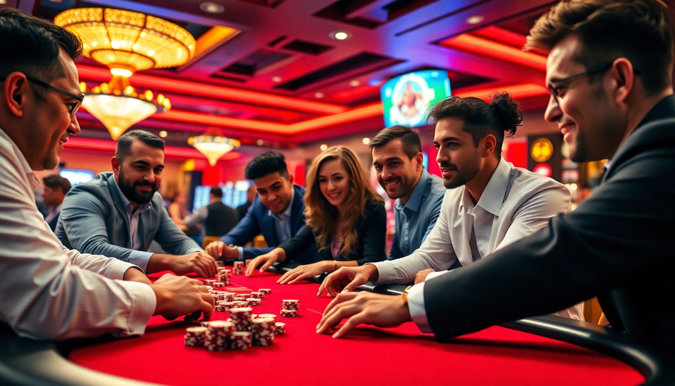 Découvrez les jeux de casino en ligne France avec des joueurs enthousiastes autour de la table. related image