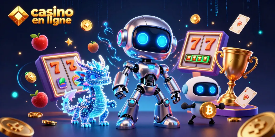 Jouez et gagnez au casino en ligne avec ce robot futuriste, un dragon IA et un drone Bitcoin.