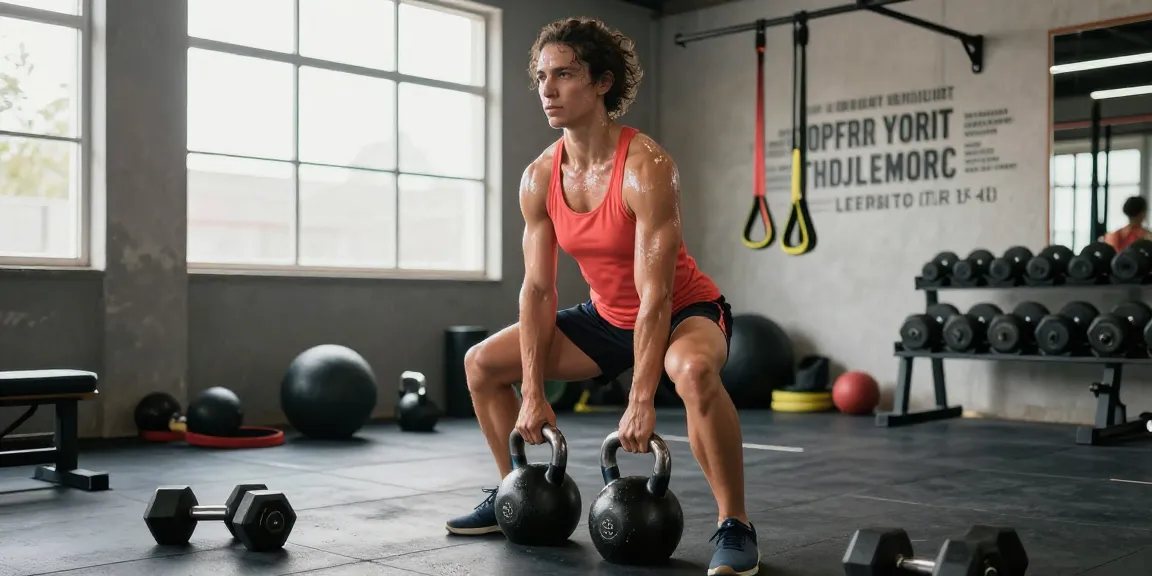 Personne s'entraînant avec des kettlebells dans une salle de sport moderne - Steroide Boutique