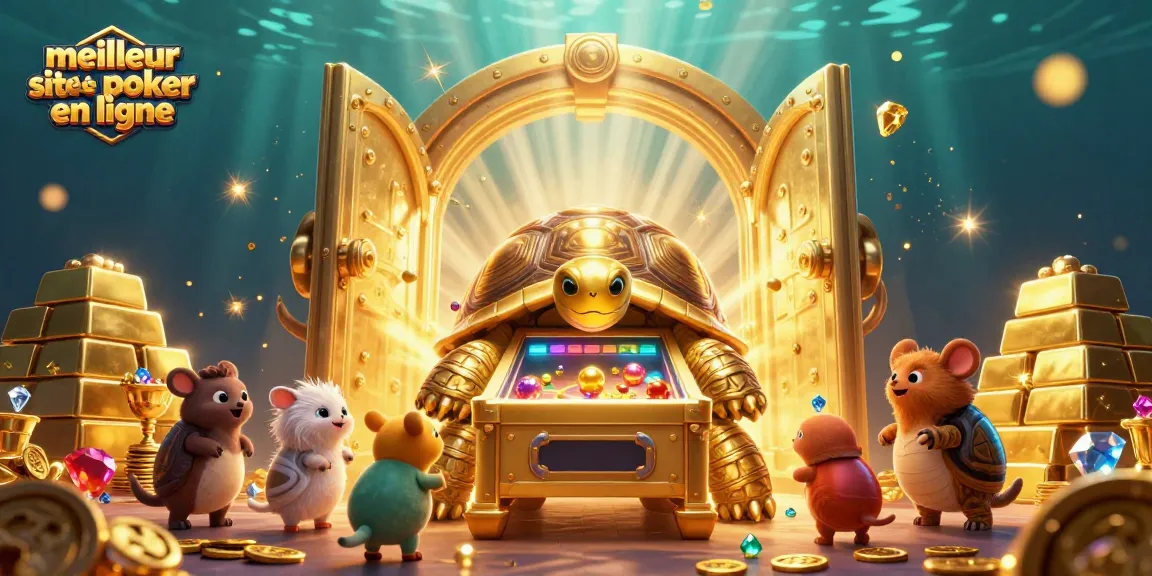 Jouez avec des animaux dans le meilleur site de poker en ligne, entouré de trésors scintillants.