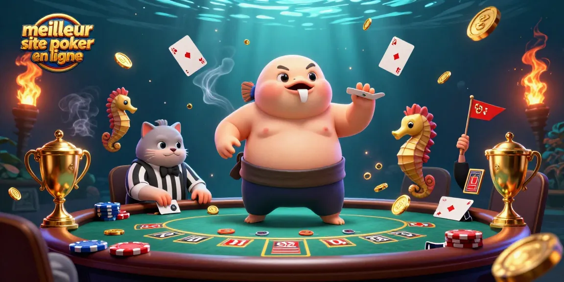 Gagnez au poker avec le meilleur site de poker en ligne dans une scène dynamique au fond marin