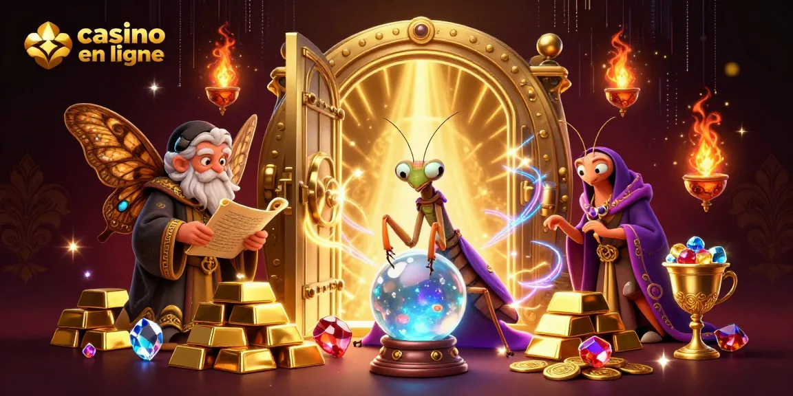 Gagnez avec casino en ligne et découvrez une scène magique de diseuses de bonne aventure et trésors scintillants.
