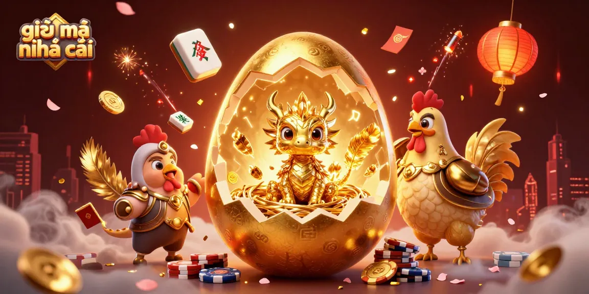 Engaging scene depicting giải mã nhà cái with a golden dragon and poker chips, symbolizing online gambling.