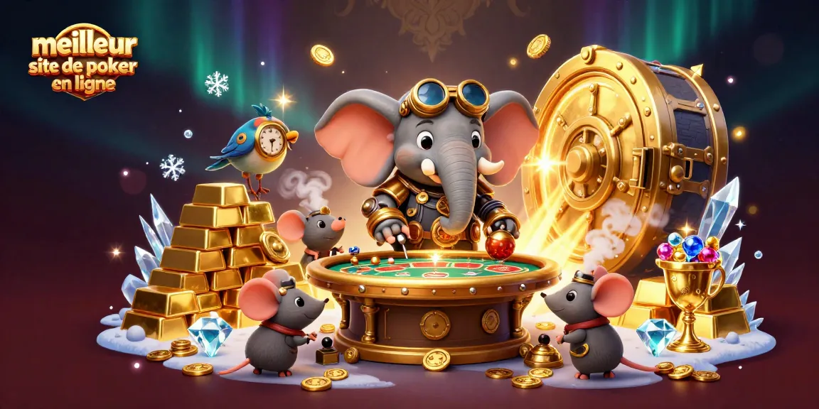 Jouez au meilleur site de poker en ligne dans un univers d'éléphants steampunk et de trésors scintillants.